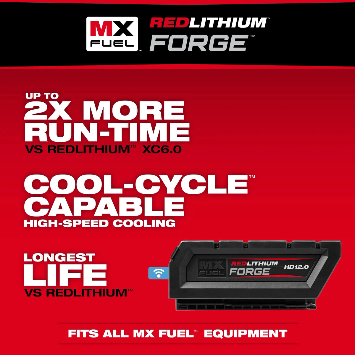 Milwaukee MX FUEL REDLITHIUM FORGE HD12.0 BATTERY PACK | MXFHD812