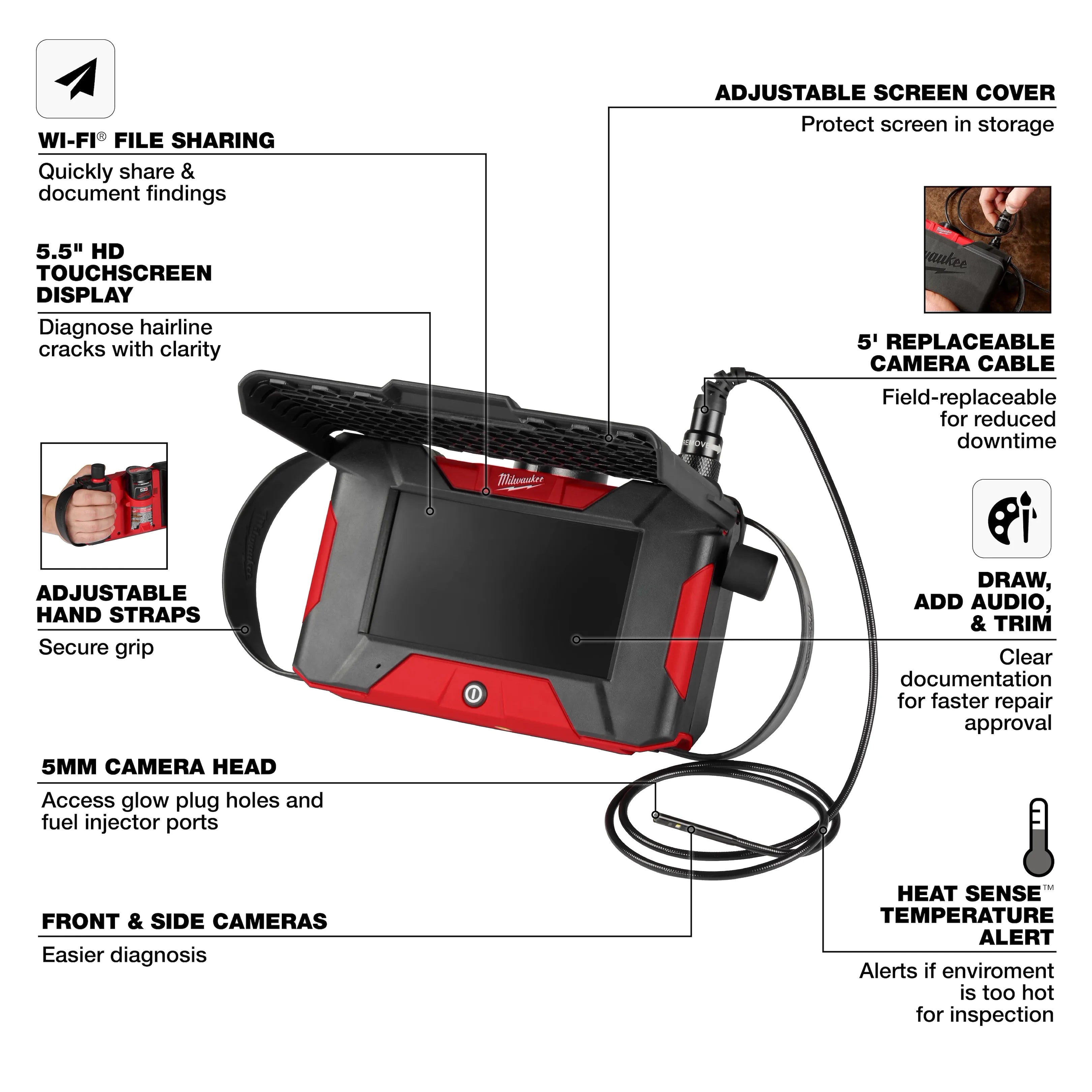 M12™ Auto Shop Borescope w/ Wi-Fi® File Sharing