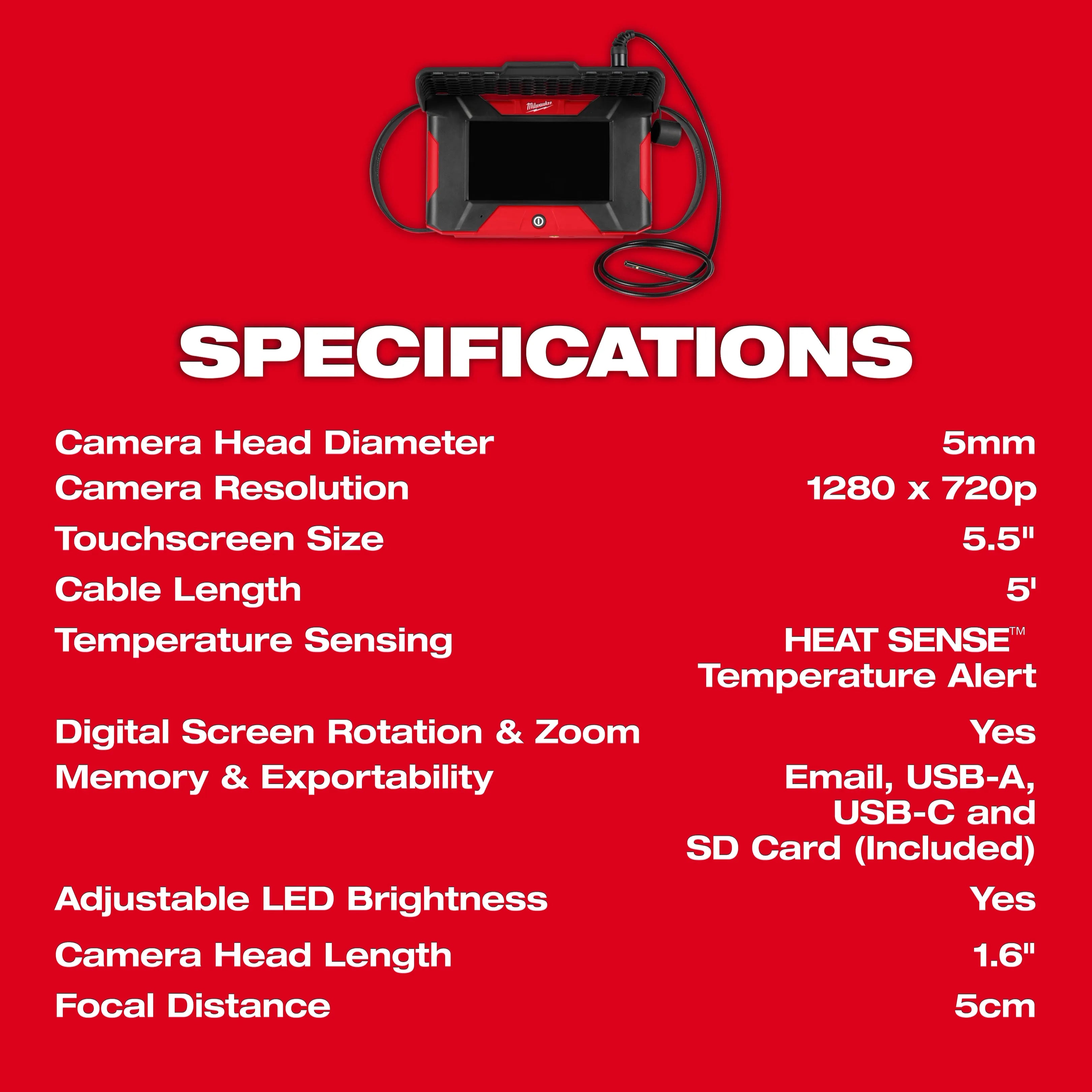 M12™ Auto Shop Borescope w/ Wi-Fi® File Sharing