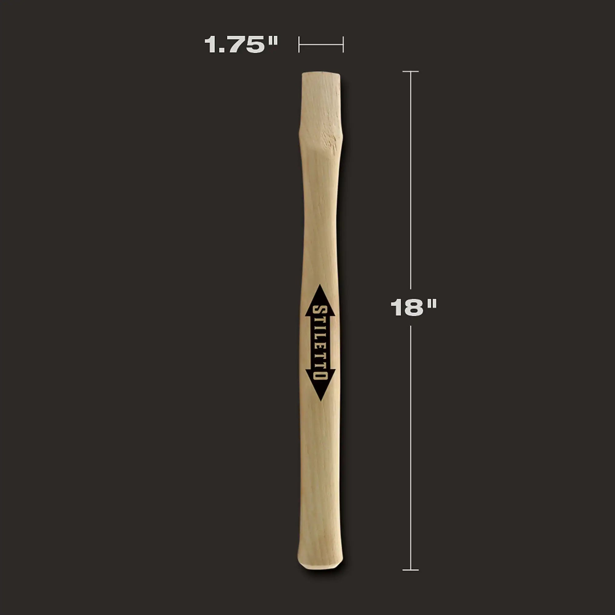 18” Straight Hickory Replacement Handle for 12/14oz