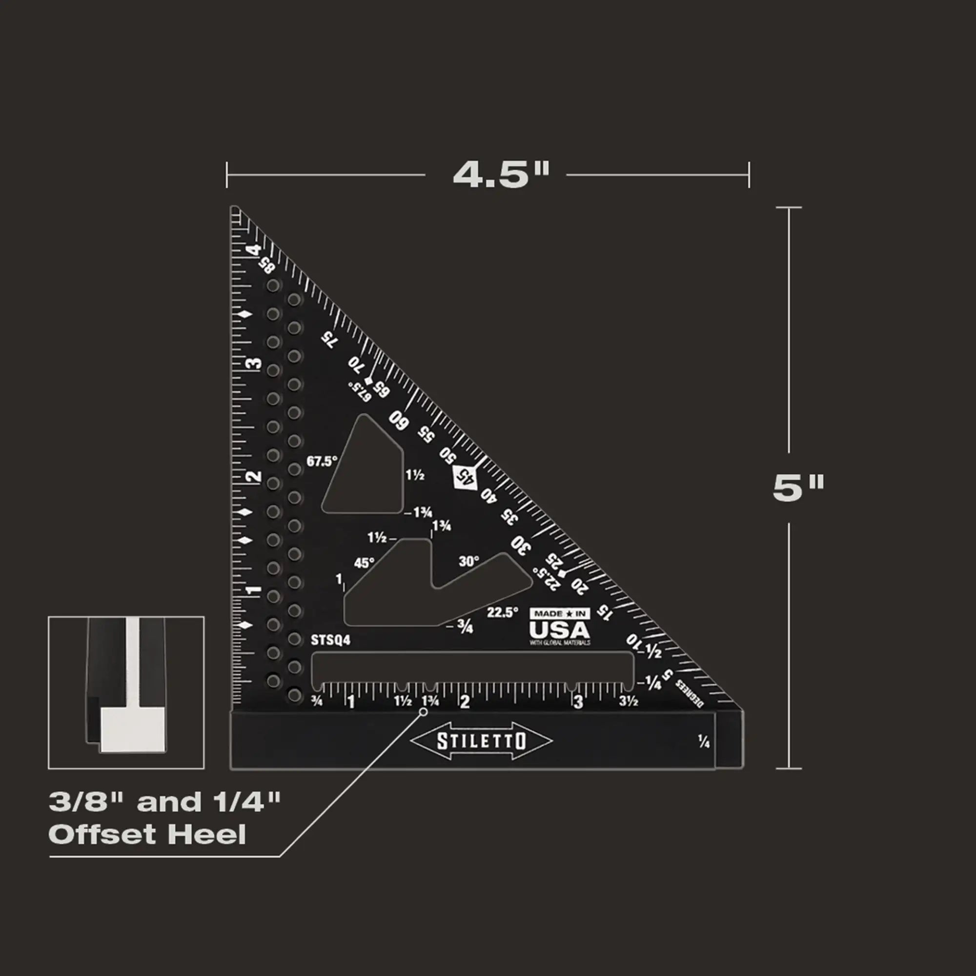 4.5" STILETTO TRIM SQUARE