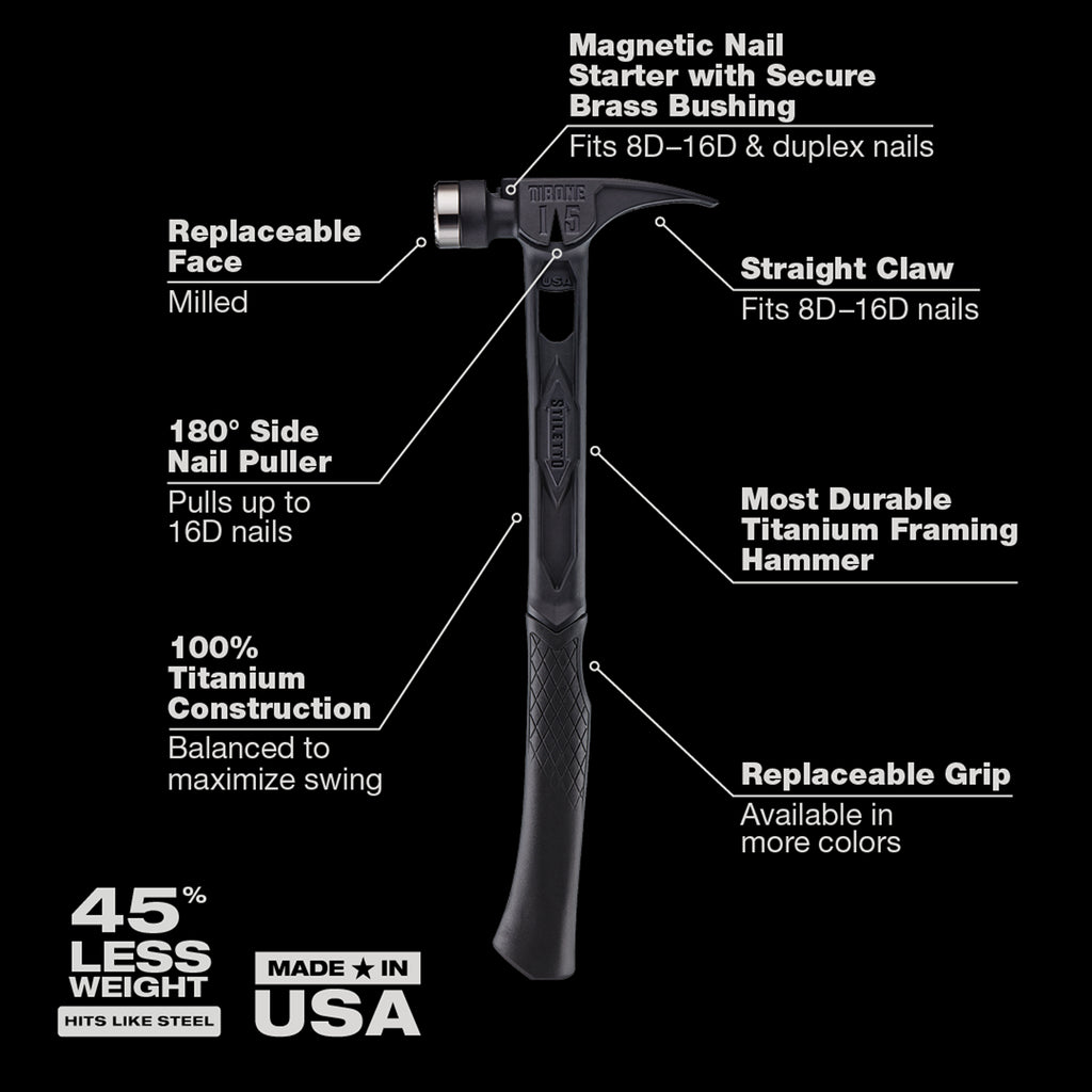 15oz TIBONE™ Milled/Curved Titanium - Limited Edition Black