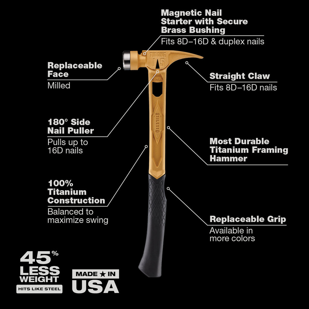 15oz TIBONE™ Milled/Curved Titanium - Limited Edition Gold