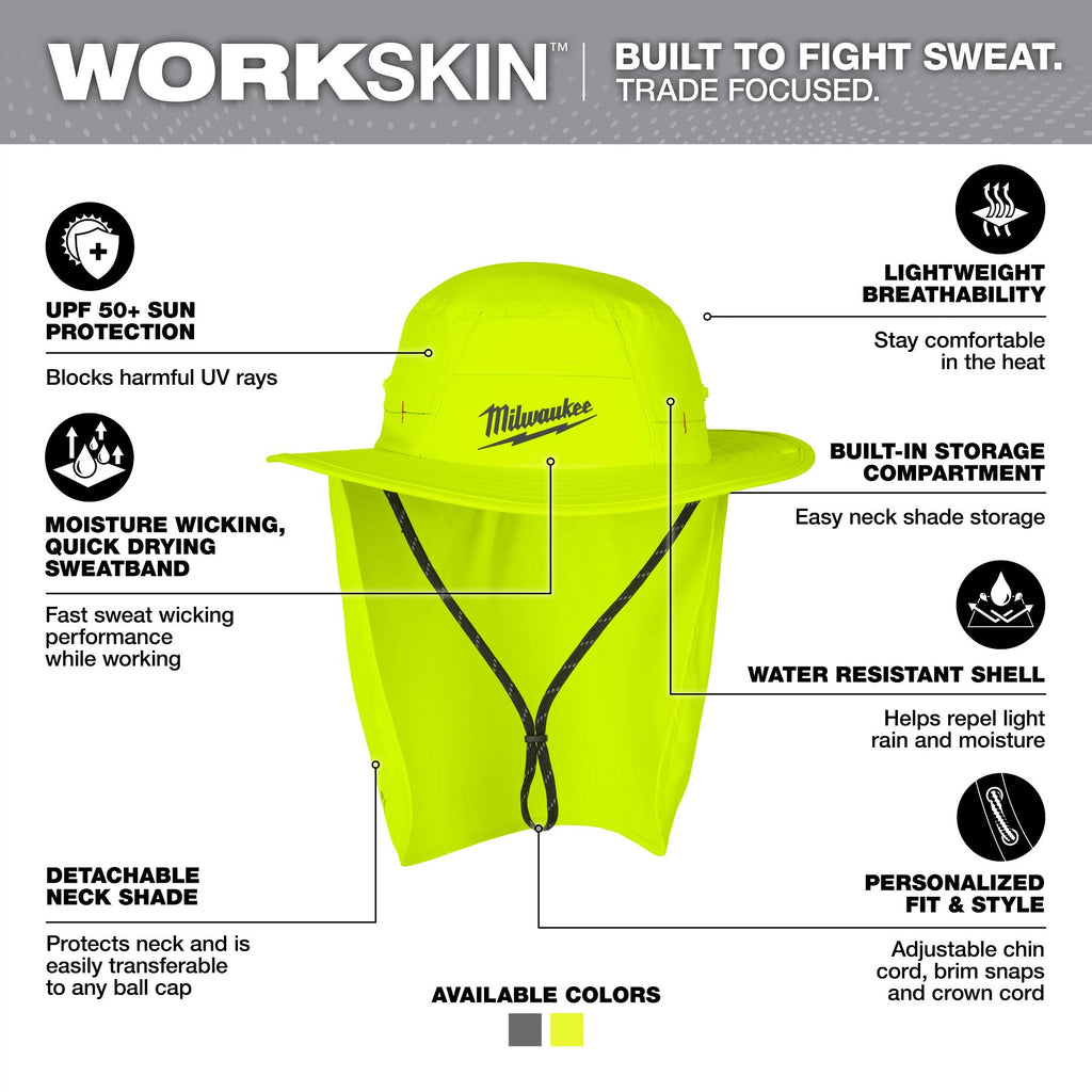Milwaukee WORKSKIN Sunshade Hat – Configuration Options