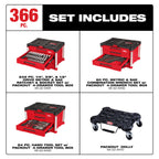 366-Piece Master Mechanics Hand Tool Set with PACKOUT Drawers and Dolly