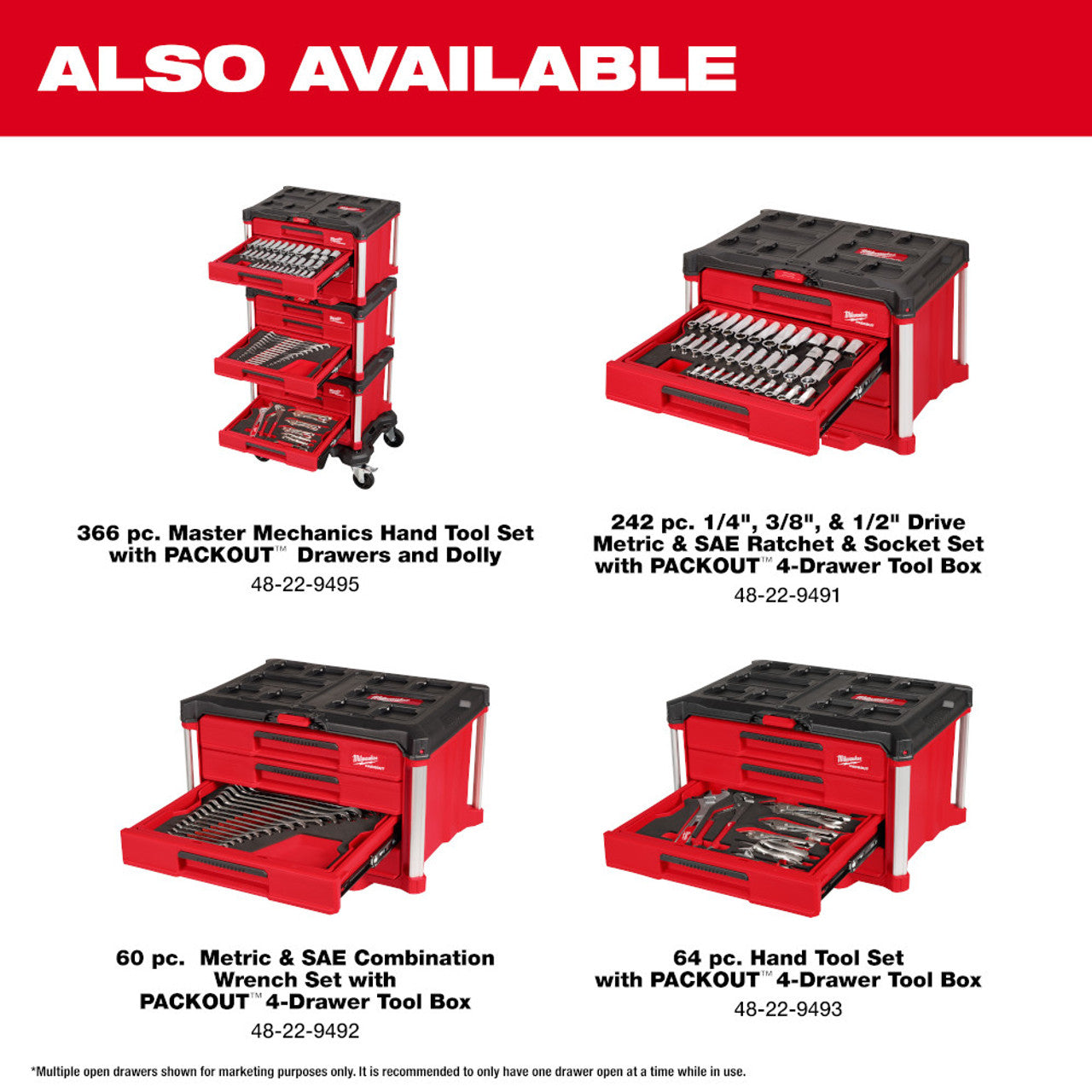366-Piece Master Mechanics Hand Tool Set with PACKOUT Drawers and Dolly
