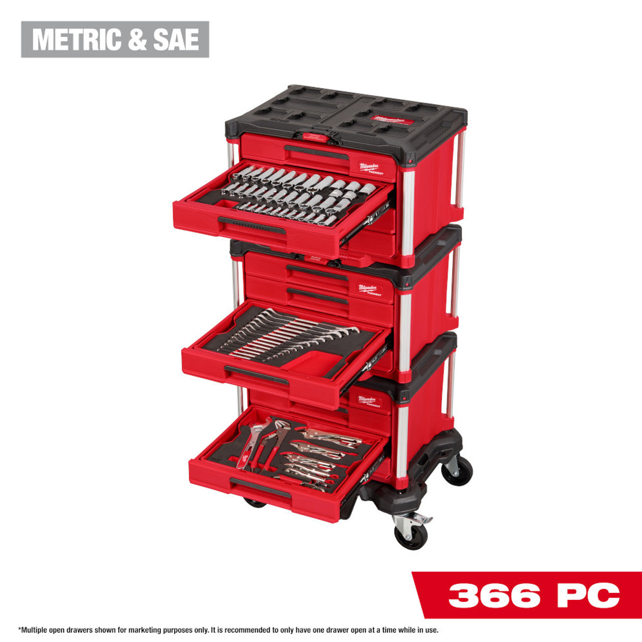 366-Piece Master Mechanics Hand Tool Set with PACKOUT Drawers and Dolly