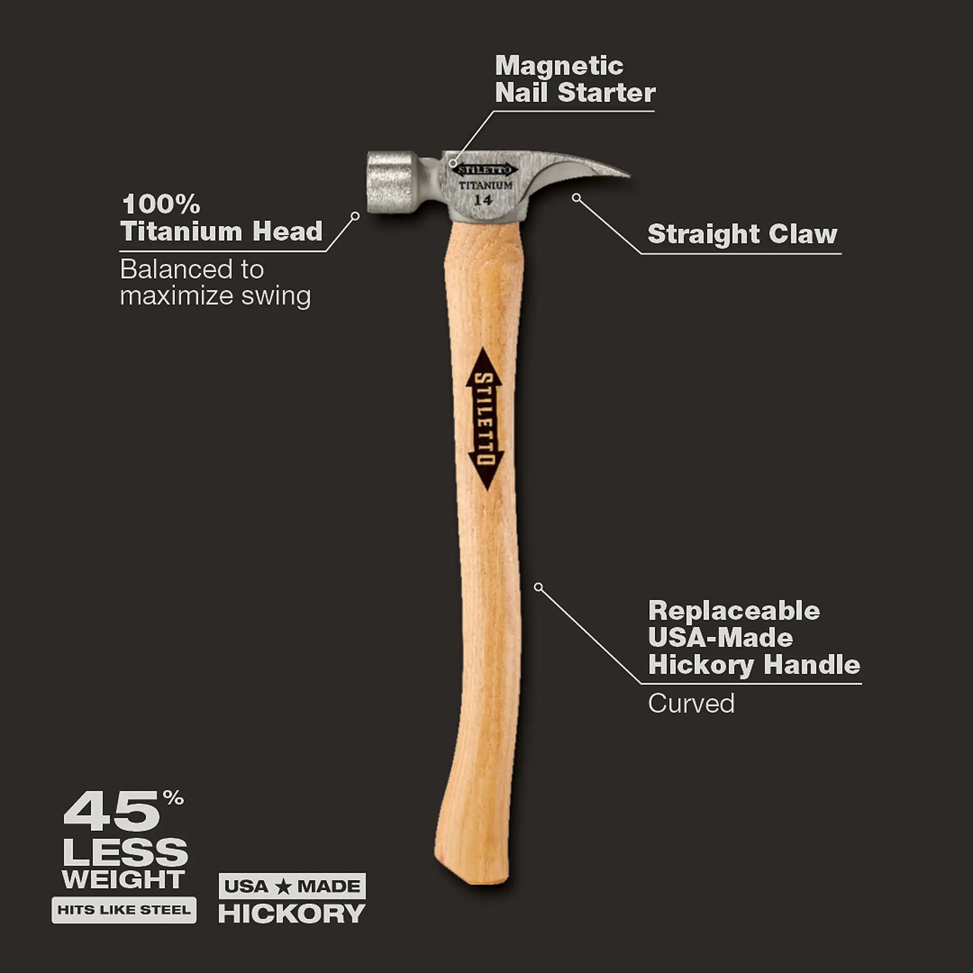 14oz Smooth/Curved Hickory