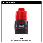 Milwaukee M12 REDLITHIUM CP2.0 Battery Two Pack | 48-11-2422