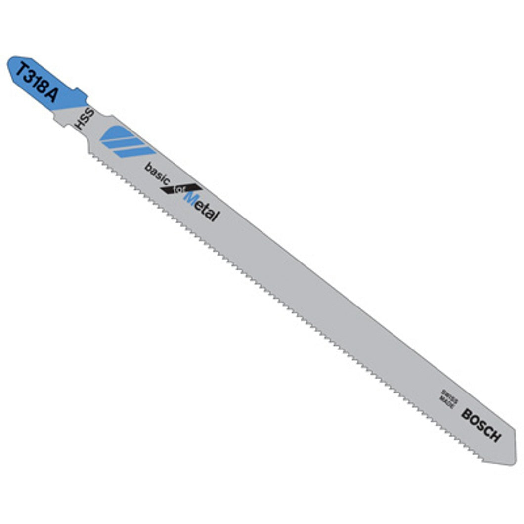 Bosch T318A100 100 pc. 5-1/4 In. 24 TPI Basic for Metal T-Shank Jig Saw Blades