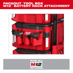 Milwaukee PACKOUT Tool Box M12 Battery Rack Attachment | 48-22-8604