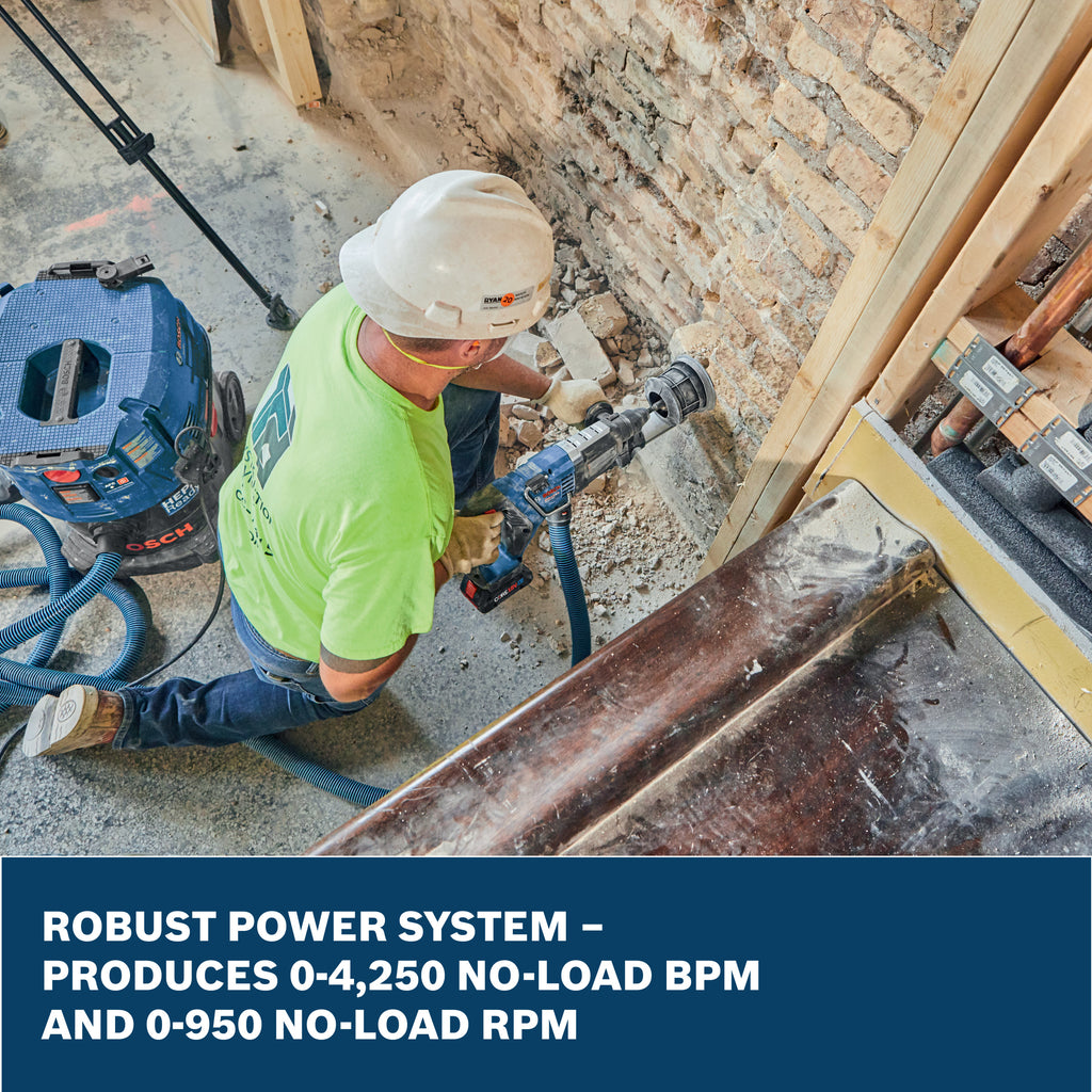 Bosch GBH18V-28DCB28 18V Brushless Connected-Ready SDS-plus Bulldog 1-1/8 In. Rotary Hammer Kit with (2) CORE18V 8 Ah High Power Batteries