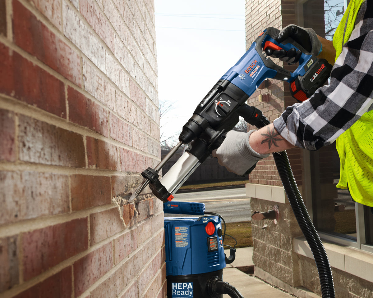 Bosch GBH18V-26DK24 18V EC Brushless SDS-plus Bulldog 1 In. Rotary Hammer Kit with (2) CORE18V 8 Ah High Power Batteries
