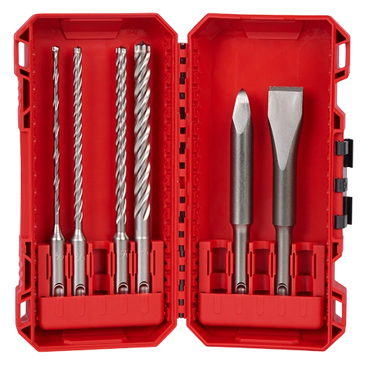 Milwaukee 6-Piece SDS Plus MX4 4-Cutter & Chisel Kit | 48-20-7662