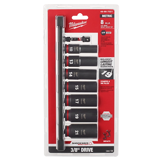 8PC SHOCKWAVE™ Impact Duty 3/8" Drive Metric Deep 6 Point Socket Set - 49-66-7021 - image 2