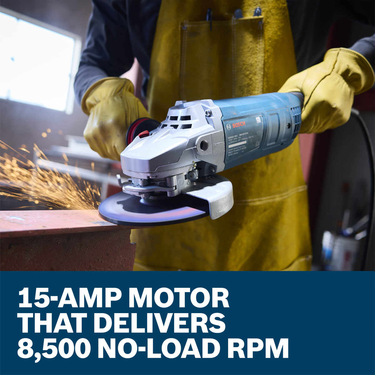 Bosch GWS22-180J 7 In. Large Angle Grinder – 15 Amp W/ Lock-On Trigger Switch