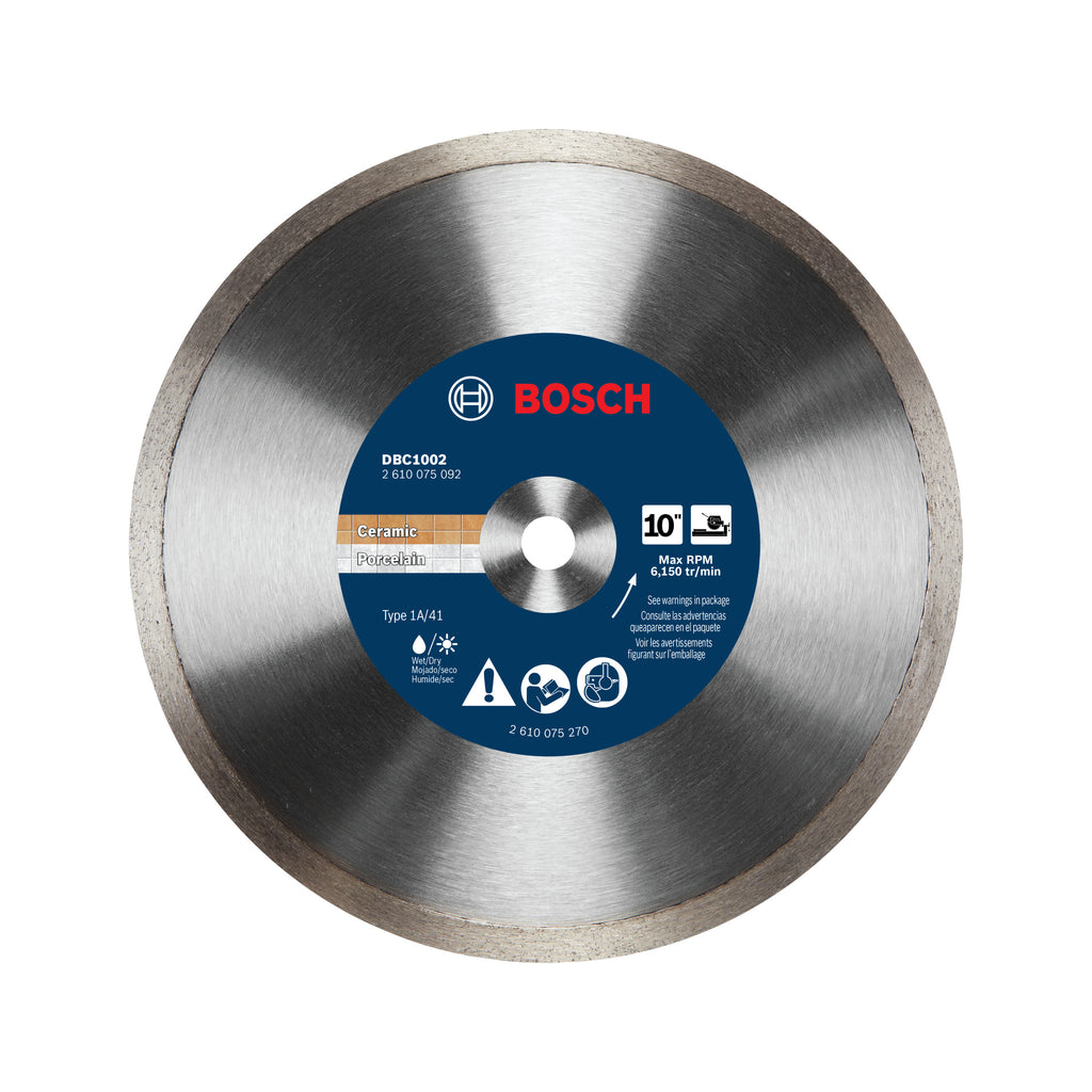 Bosch DBC1002 10 In. Premium Continuous Rim Diamond Wheel for Precise Cuts