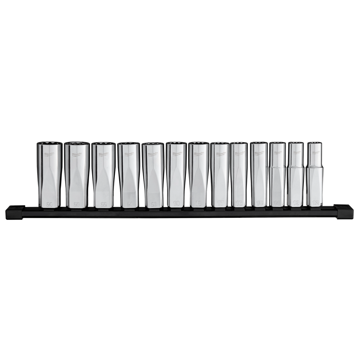 Milwaukee 13-Piece 1/2” Drive 12-Point Deep Well Metric Socket Set | 48-22-9524