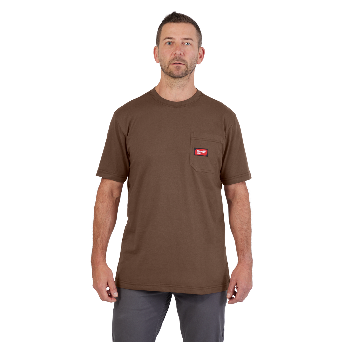 Milwaukee GRIDIRON Pocket T-Shirt - Short Sleeve - Brown