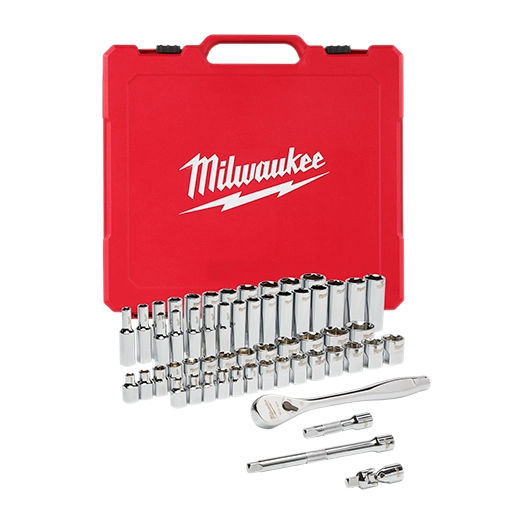 3/8" Drive 56pc Ratchet & Socket Set with FOUR FLAT™ SIDES - SAE & Metric