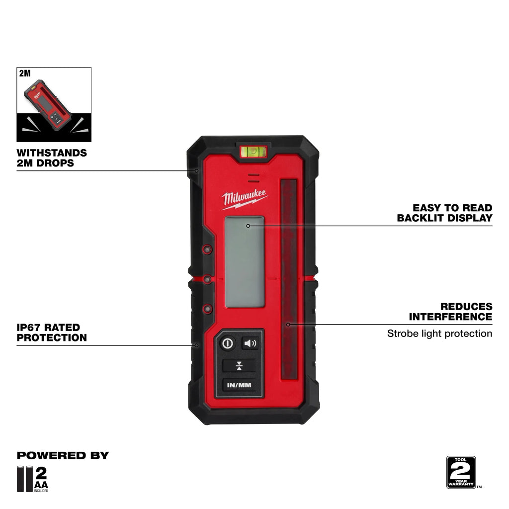 Milwaukee M18 Red Exterior Rotary Laser Level Kit with  Receiver, Tripod, & Grade Rod | 3701-21T