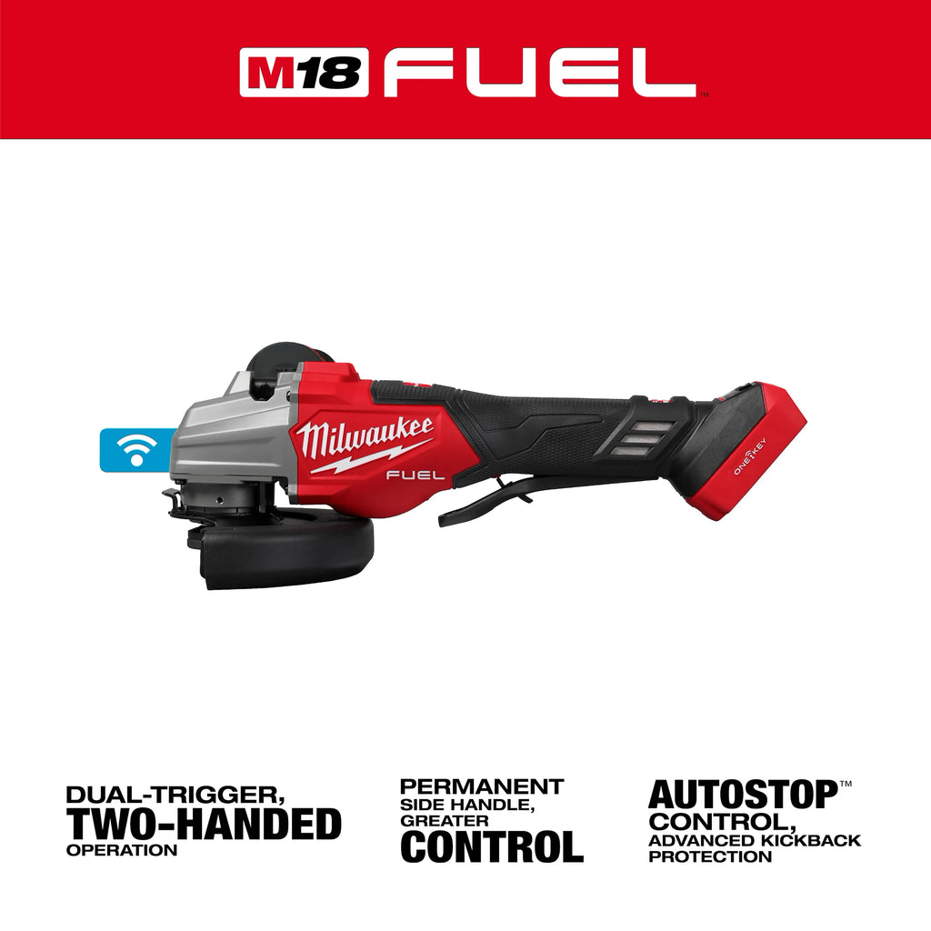 Milwaukee M18 FUEL 4 1/2" - 6" Dual Trigger Braking Grinder, Paddle Switch with  ONE KEY | 3676-20