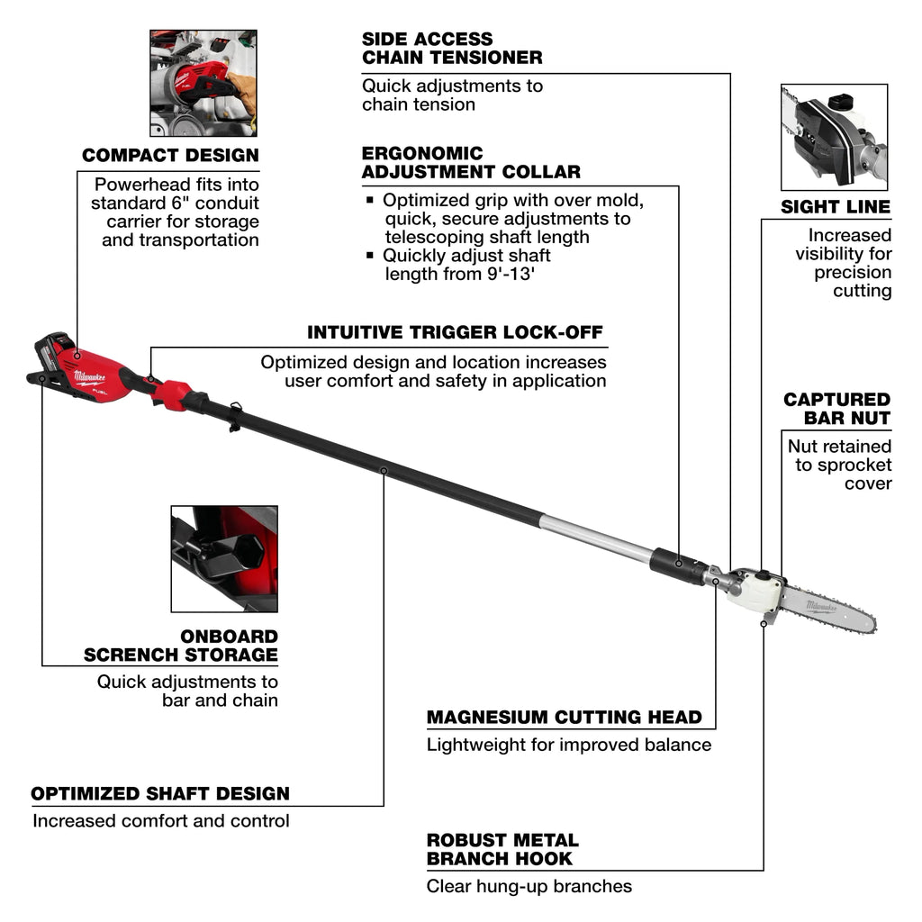 Milwaukee M18 FUEL Telescoping Pole Saw Kit | 3013-21