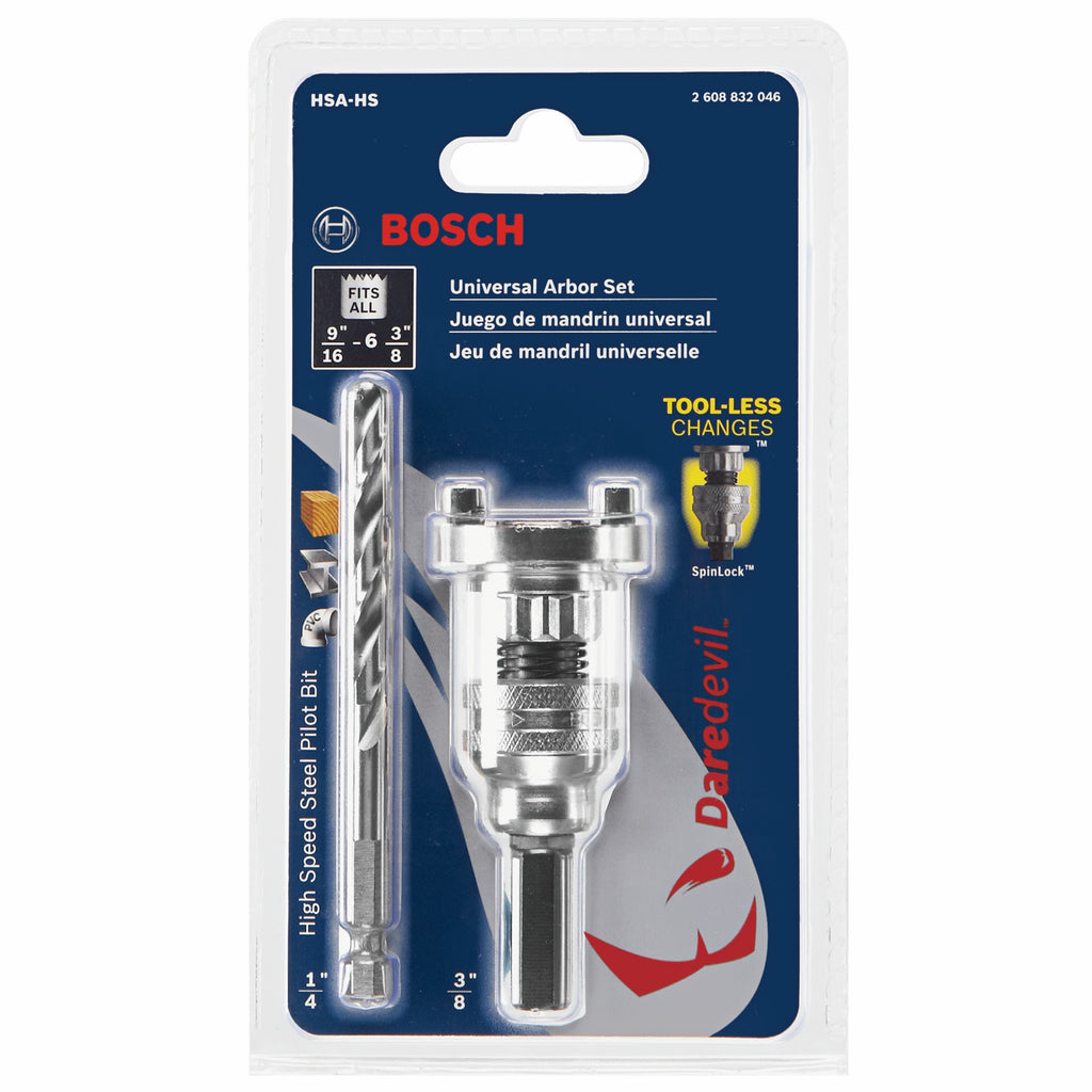 Bosch HSA-HS SpinLOCK Universal Arbor with High-Speed Steel Pilot Bit