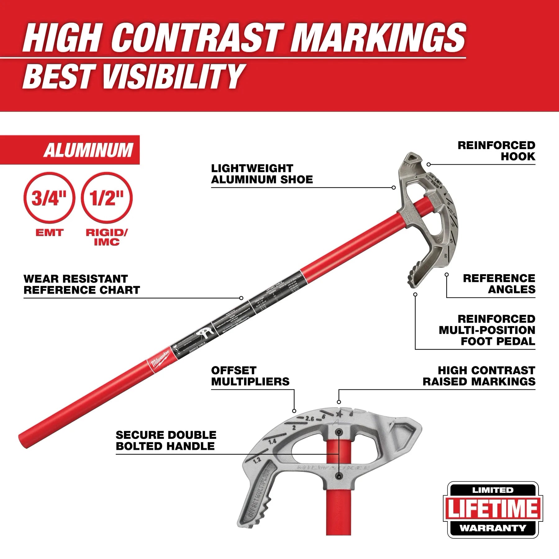 3/4“ EMT Aluminum Conduit Bender