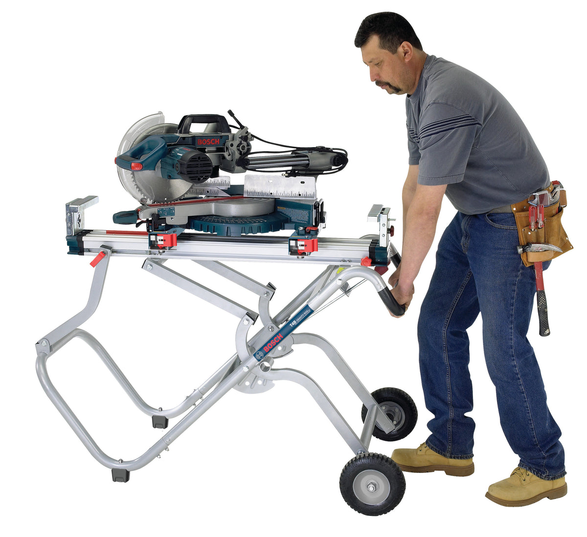Bosch T4B Gravity-Rise Miter Saw Stand with Wheels