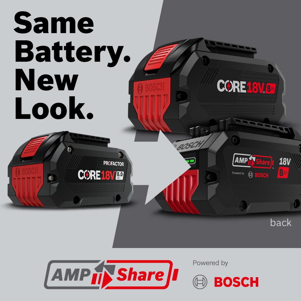 Bosch GXS18V-12N14 18V Starter Kit with (1) CORE18V 8 Ah High Power Battery and (1) Fast Battery Charger