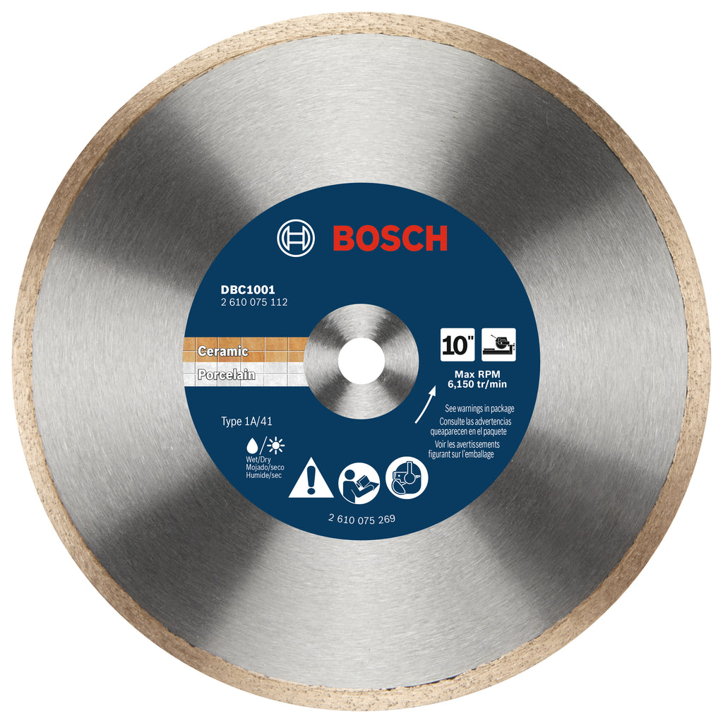 Bosch DBC1001 10 In. Continuous Rim Diamond Wheel for Precise Cuts