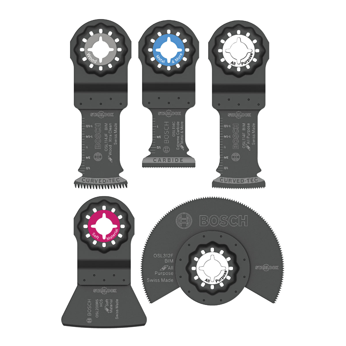 Bosch OSL005C 5 pc. Starlock Oscillating Multi-Tool Accessory Blade Set