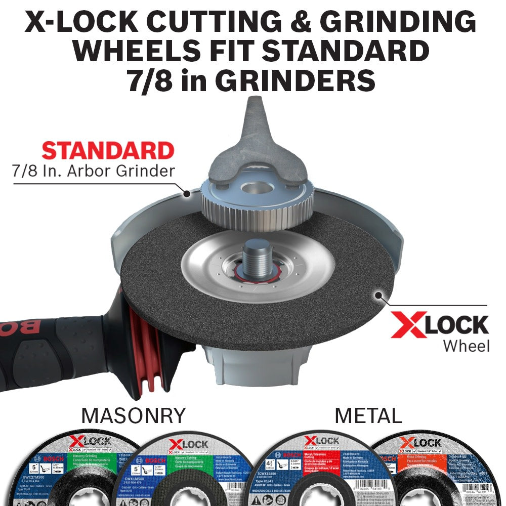 Bosch GWX27LM450 4-1/2 In. x 1/4 In. X-LOCK Arbor Type 27 30 Grit Metal Grinding Abrasive Wheel