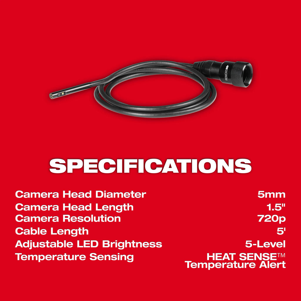5mm 5' Borescope Camera Cable