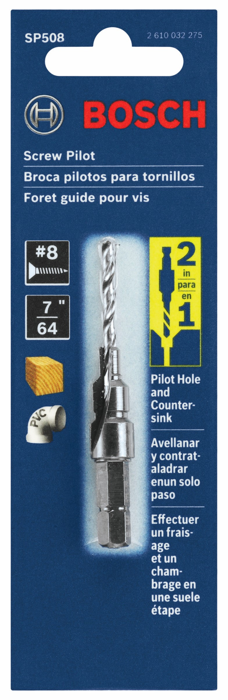 Bosch SP508 #8 Hex Shank Screw Pilot Bit