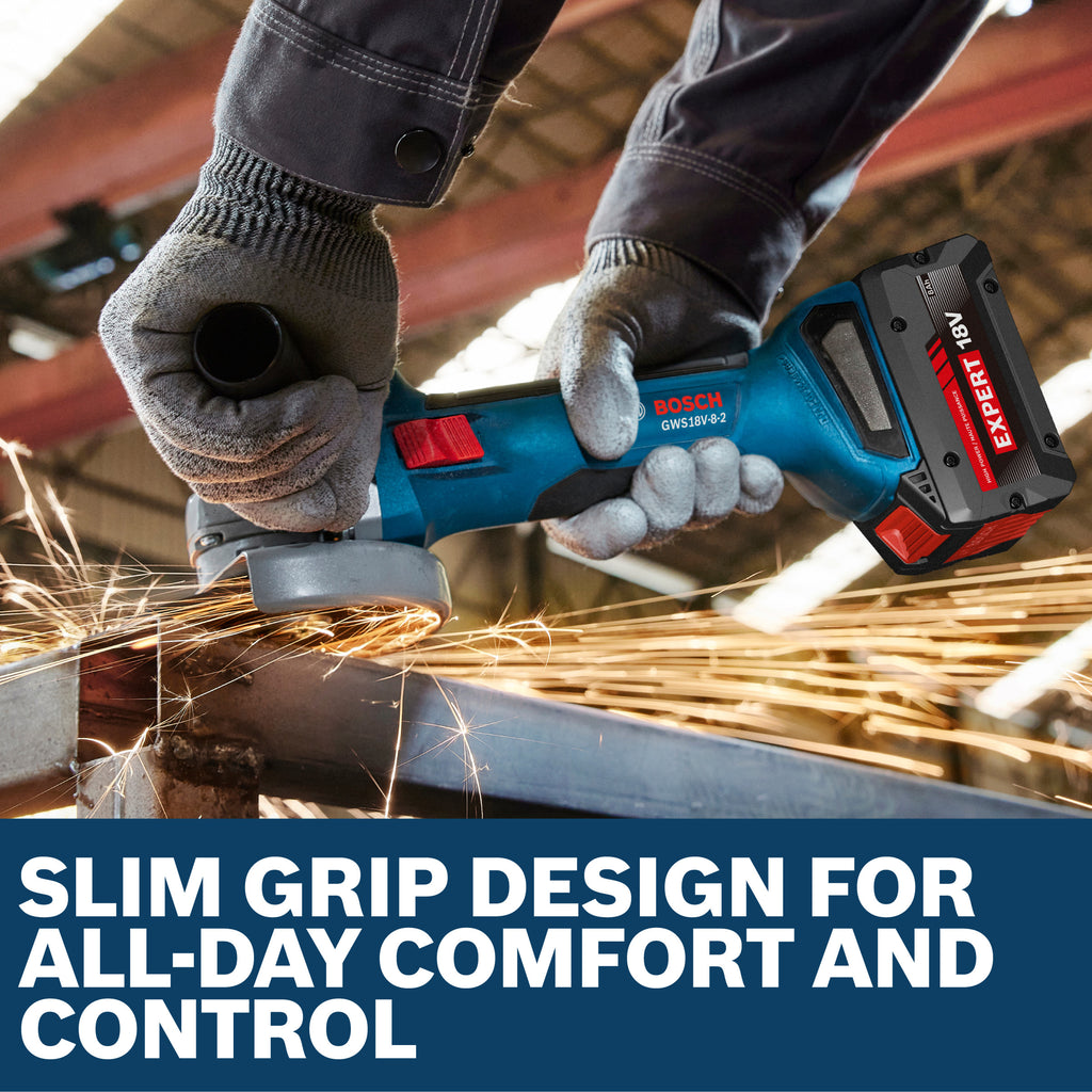 Bosch GWS18V-8-2N 18V Brushless 4-1/2 In. Angle Grinder with Slide Switch (Tool Only)