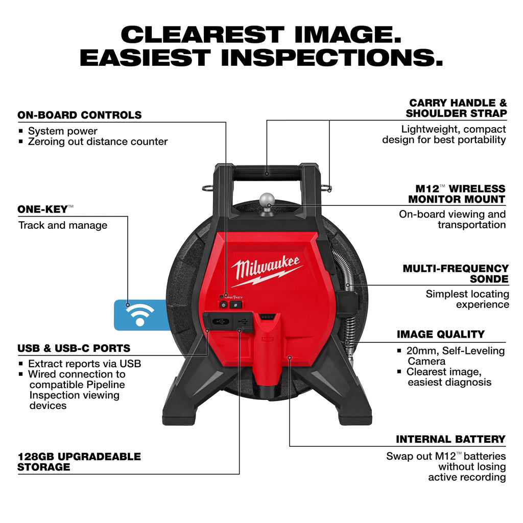 Milwaukee M12 85’ High Flex Compact Inspection Camera Kit | 3318-22B