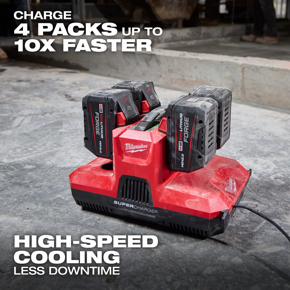 M18™ & M12™ Four Bay Simultaneous Super Charger w/ PACKOUT™ Compatibility