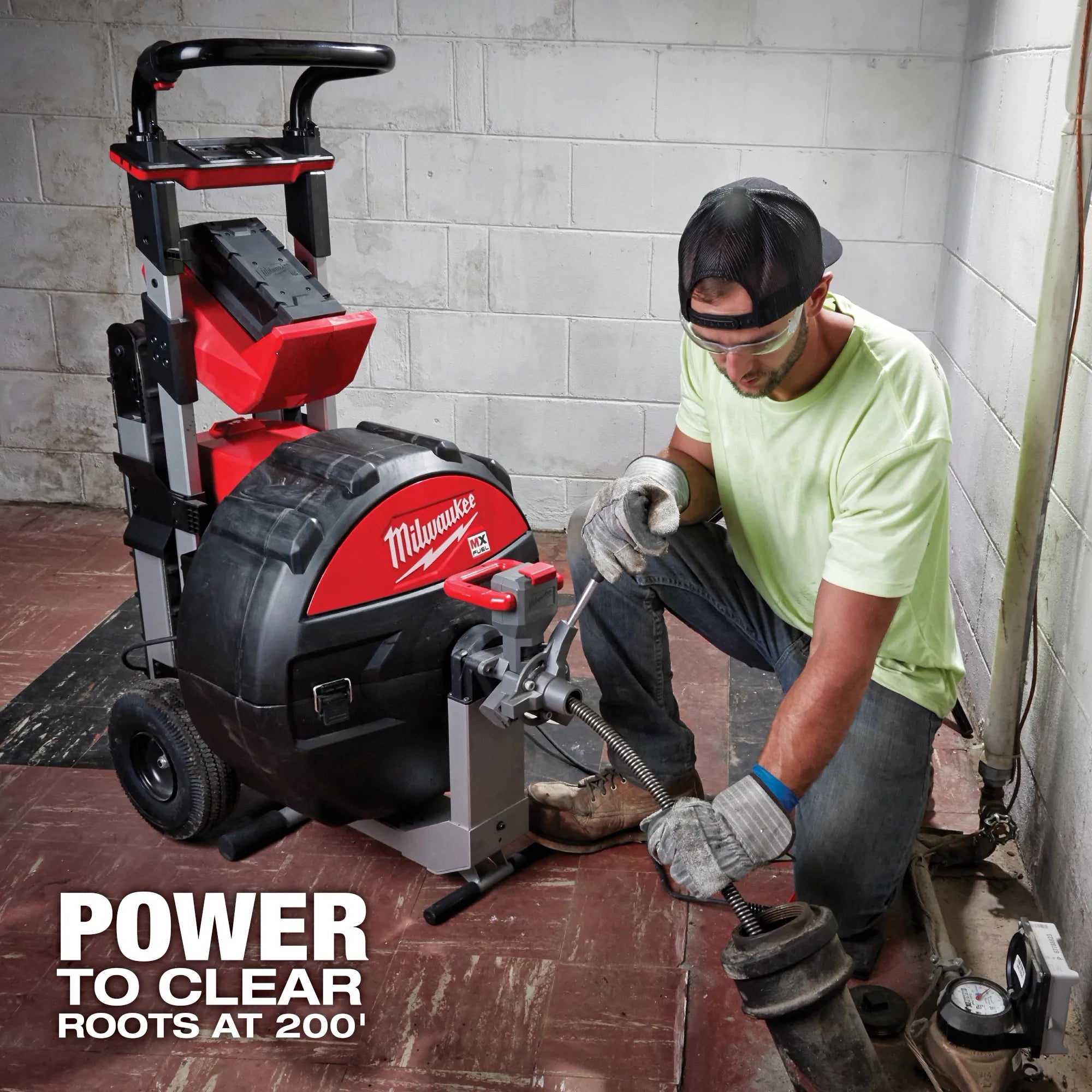 MX FUEL™ Sewer Drum Machine w/ POWERTREDZ™ for 5/8“ - ¾“ Cable Kit