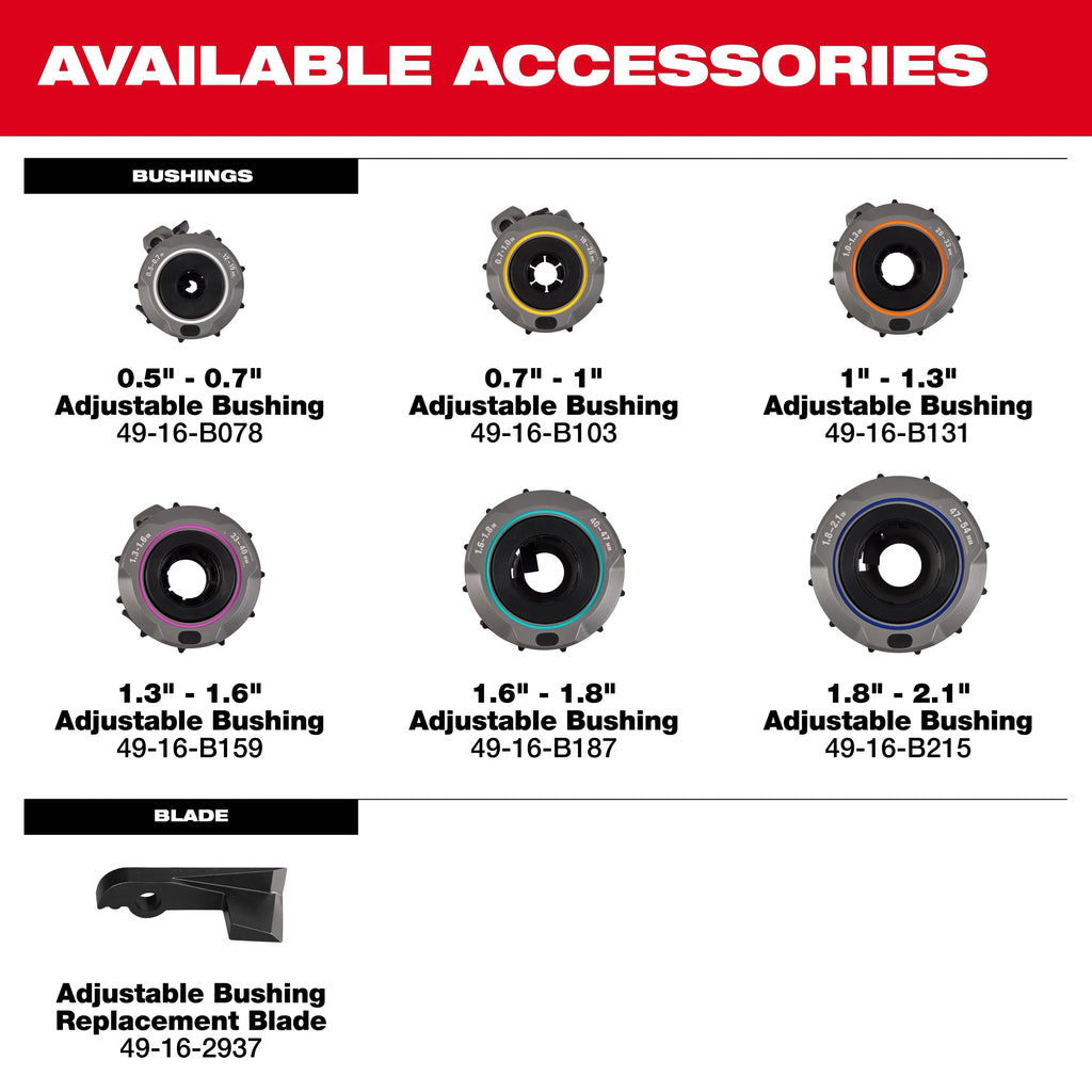 0.5" - 0.7" Adjustable Bushing for M18 FUEL™ Covered Conductor Cable Stripper