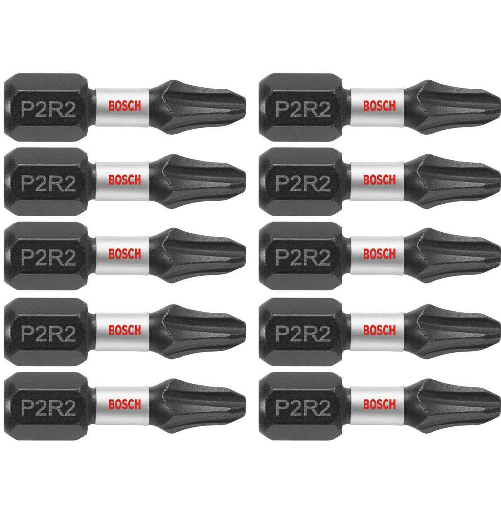Bosch ITP2R21B 10 pc. Impact Tough 1 In. Phillips/Square #2 Insert Bits (Bulk Pack)
