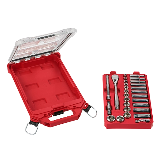 3/8” Drive 28pc Ratchet & Socket Set with PACKOUT™ Low-Profile Compact Organizer - SAE