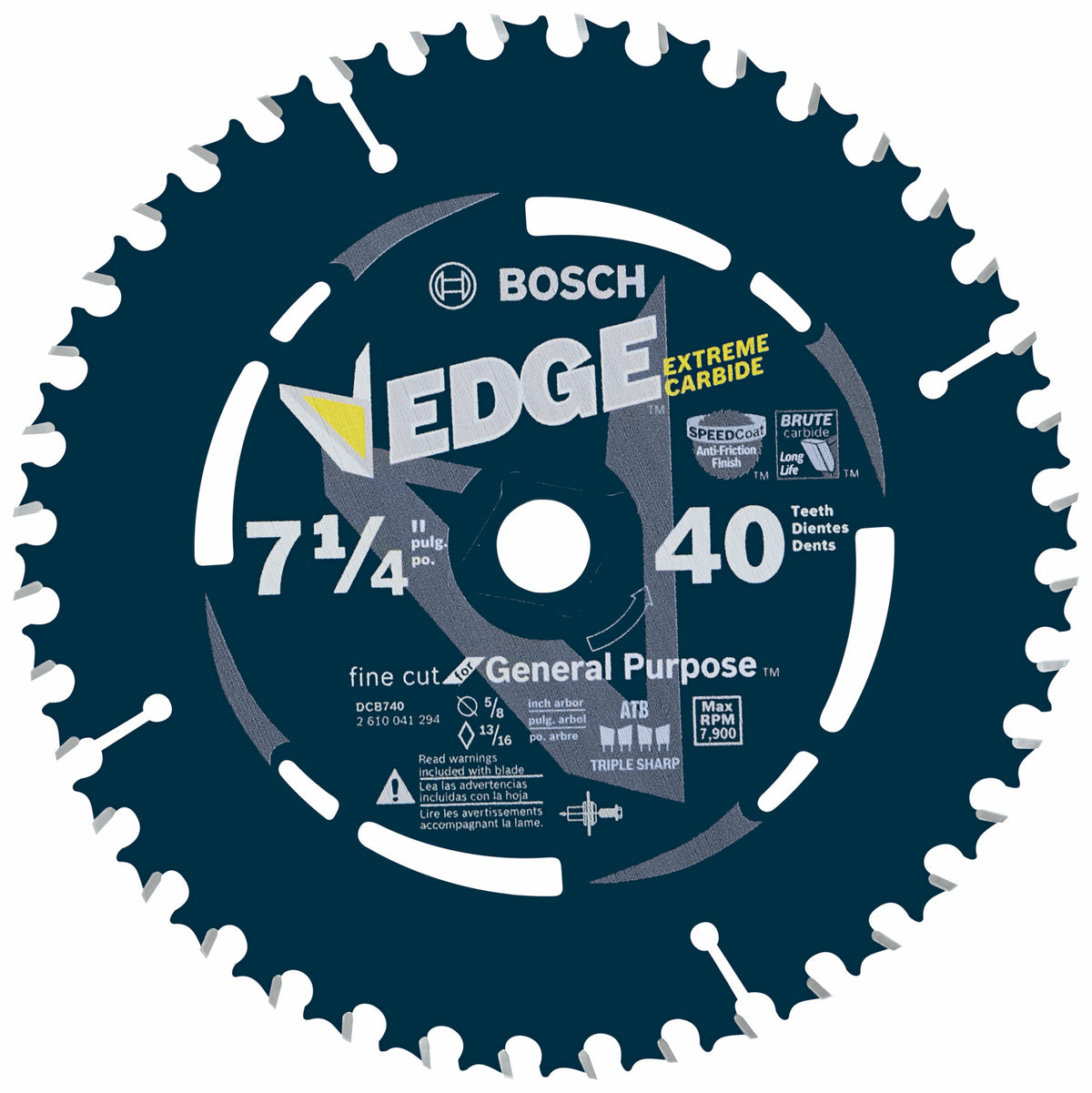 Bosch DCB740 7-1/4 In. 40 Tooth Edge Circular Saw Blade for Fine Finish