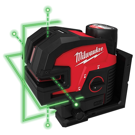Milwaukee M12 Green Cross Line & 4-Points Laser Kit | 3624-21