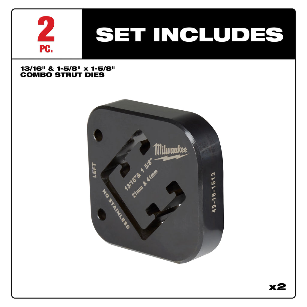 13/16" & 1-5/8" x 1-5/8" Combination Strut Shearing Dies