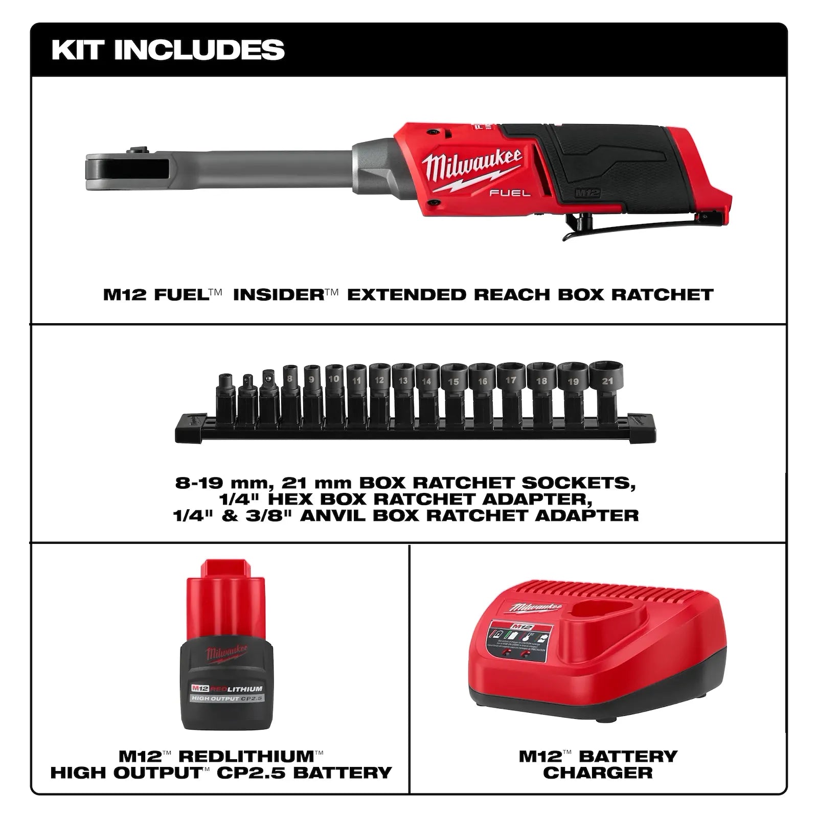 M12 FUEL™ INSIDER™ Extended Reach Box Ratchet