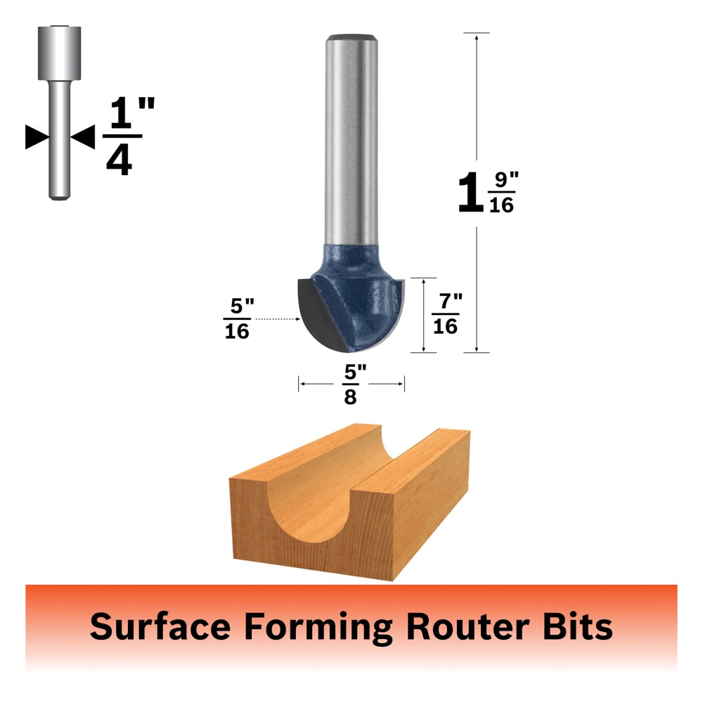 Bosch 85447M 5/16 In. x 5/8 In. Carbide Tipped Core Box Bit