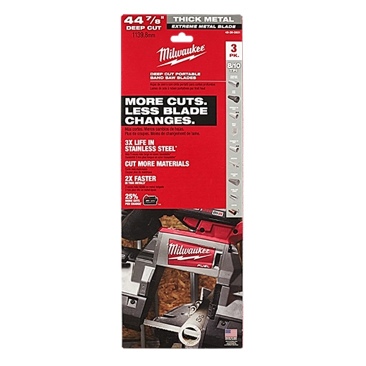 Extreme Thick Metal 8/10 TPI Band Saw Blades 3PK - Deep Cut