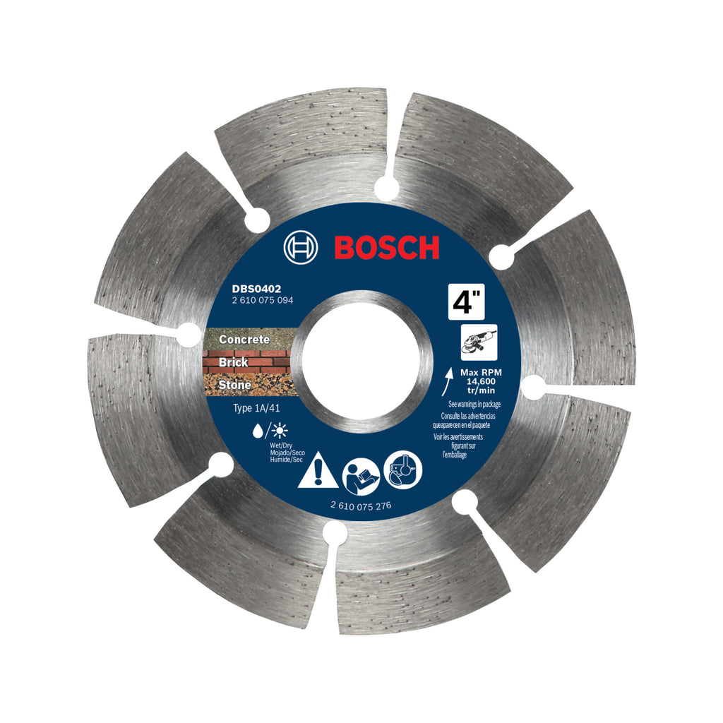Bosch DBS0402 4 In. Premium Segmented Rim Diamond Blade for Universal Rough Cuts